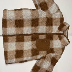 Brown and White Checkered  Jacket